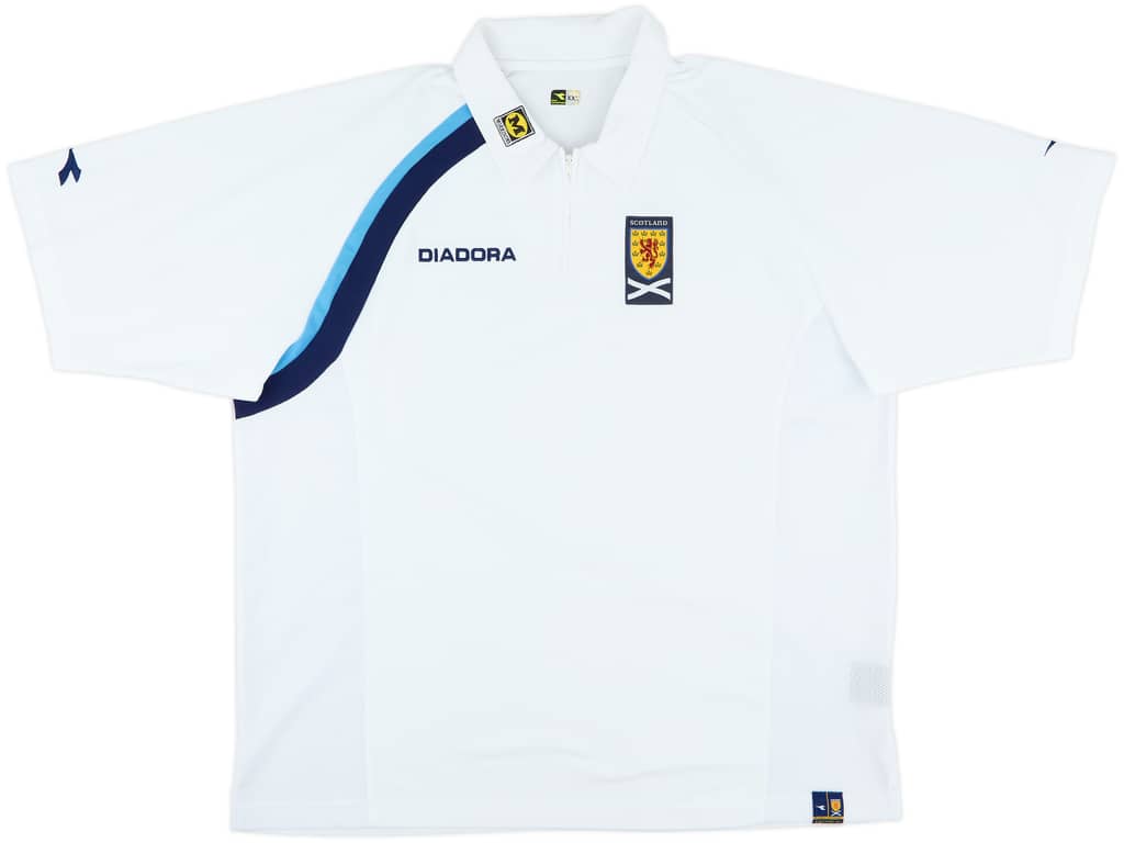 2005-06 Scotland Diadora 1/4 Zip Polo Shirt - 9/10 - (XXL)
