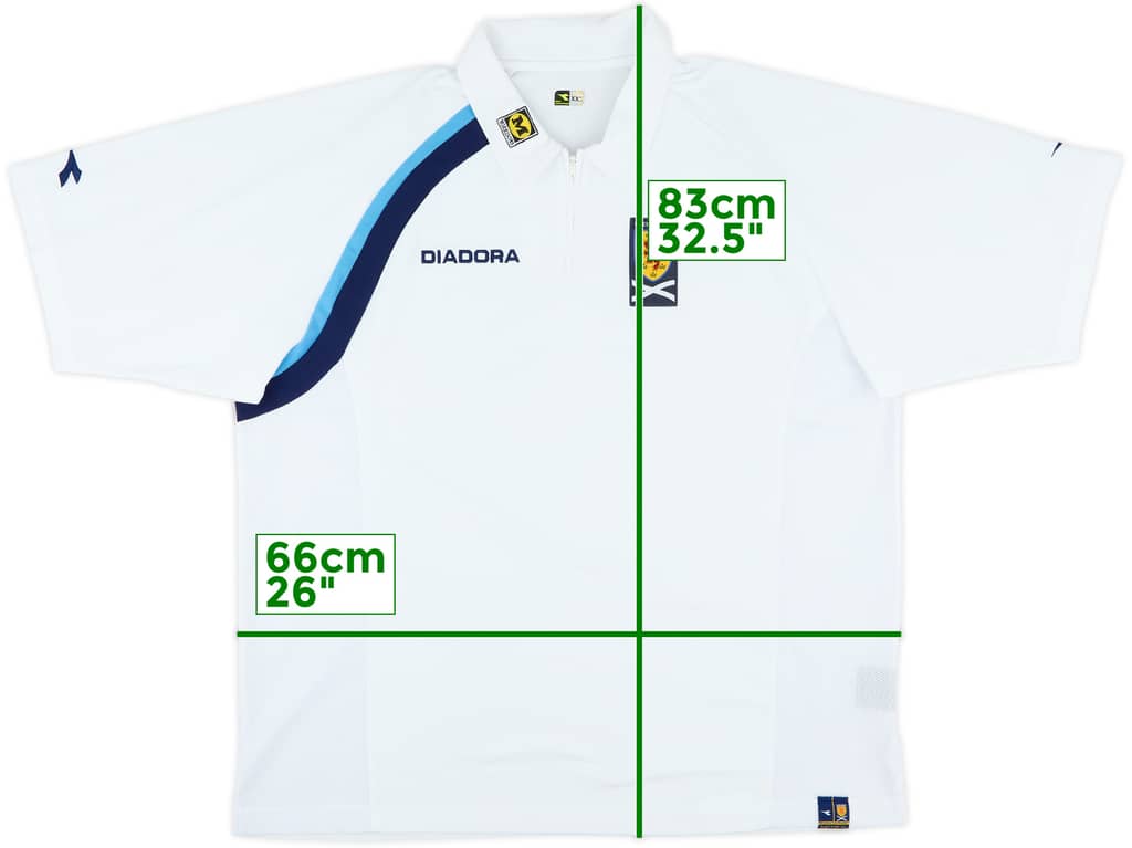 2005-06 Scotland Diadora 1/4 Zip Polo Shirt - 9/10 - (XXL)