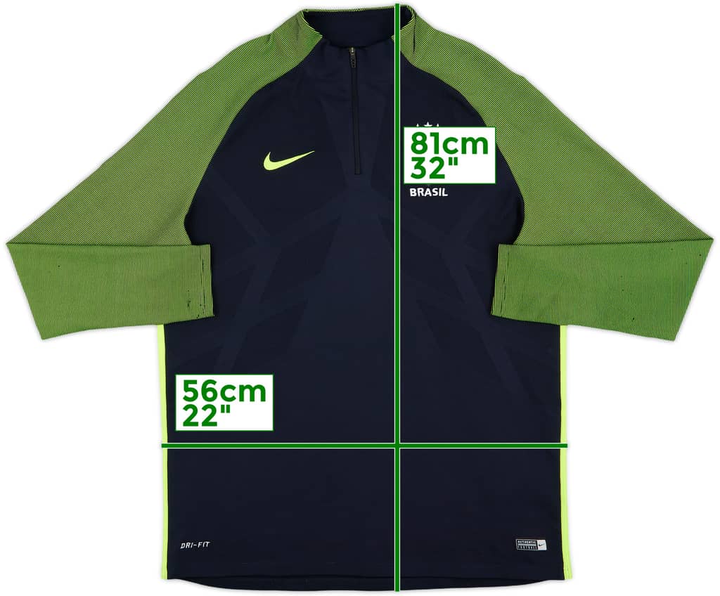 2016-17 Brazil Nike 1/4 Zip Drill Top - 8/10 - (XL)