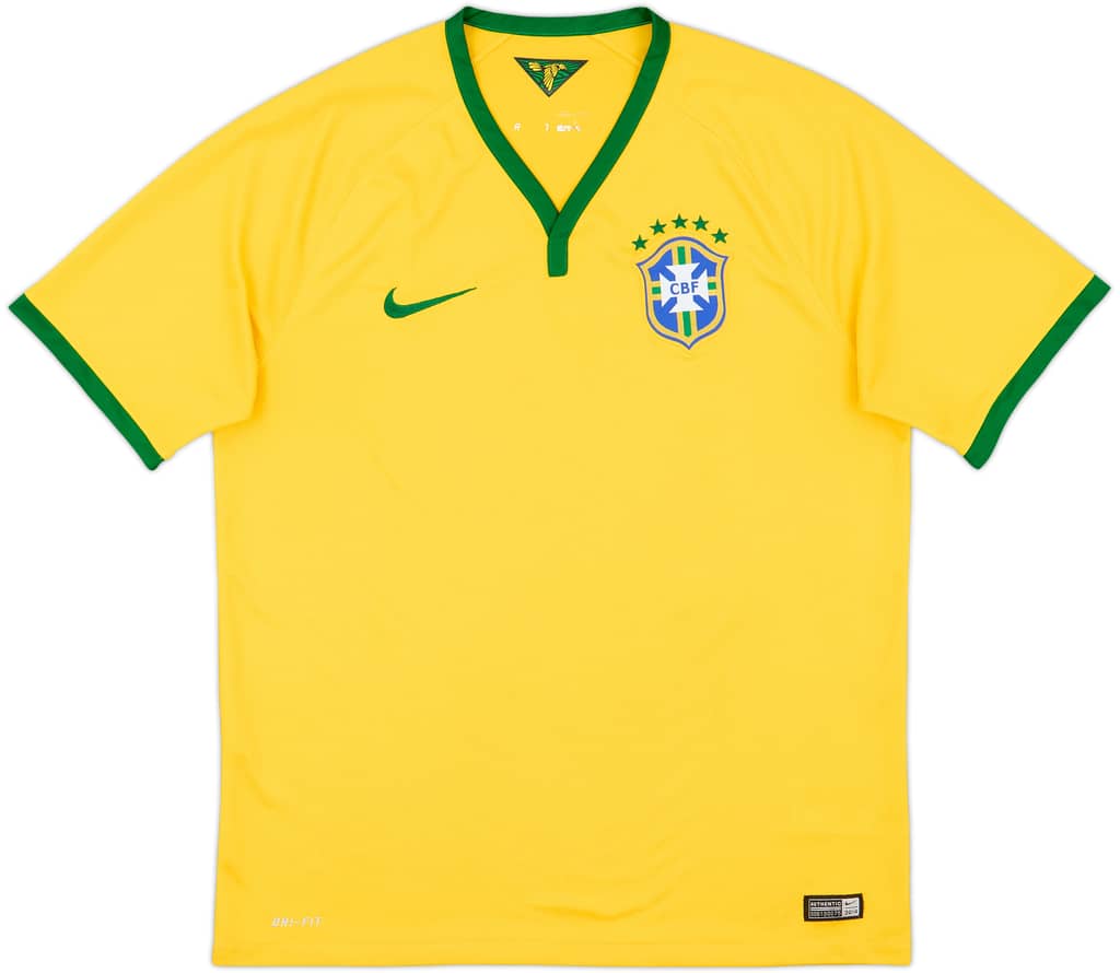 2014-15 Brazil Home Shirt - 9/10 - (L)