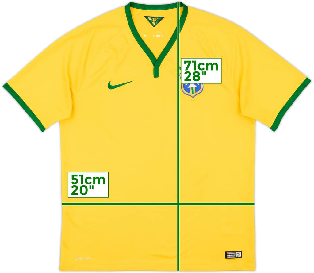 2014-15 Brazil Home Shirt - 9/10 - (L)