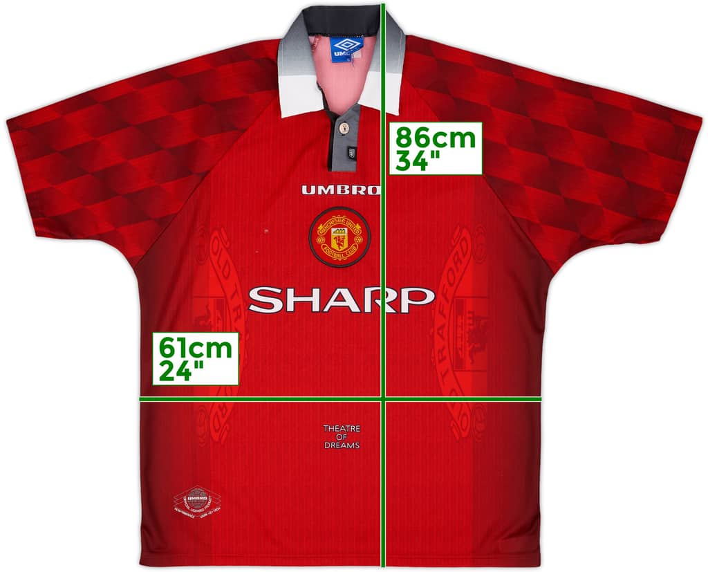 1996-98 Manchester United Home Shirt - 5/10 - (XL)