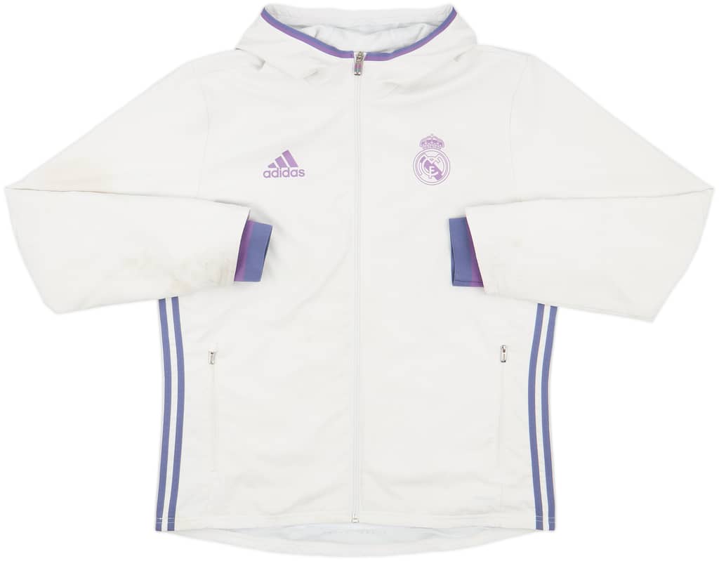 2016-17 Real Madrid adidas Hooded Track Jacket - 6/10 - (L)