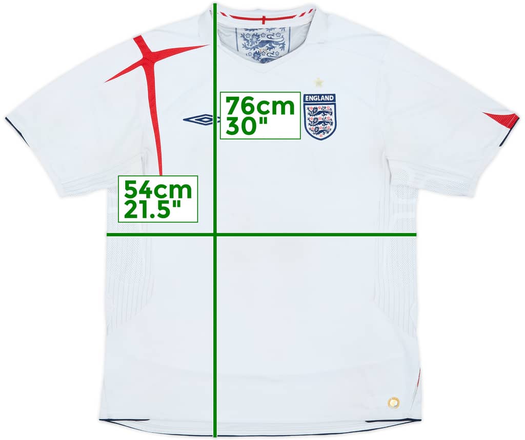 2005-07 England Home Shirt - 5/10 - (L)