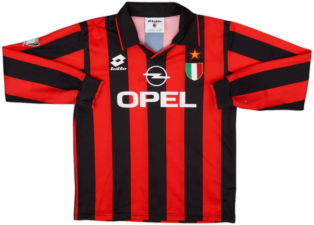 1994-95 AC Milan Home L/S Shirt - 5/10 - (XL.Boys)