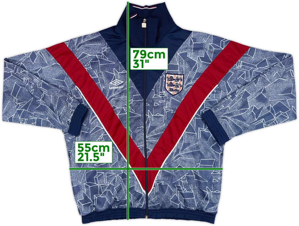 1993-95 England Umbro Track Jacket - 10/10 - (M)