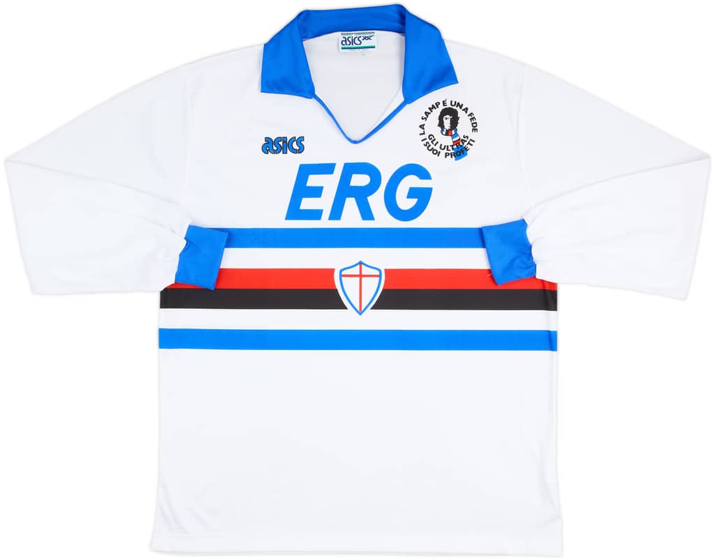 1991-92 Sampdoria Away L/S Shirt - 8/10 - (XL)