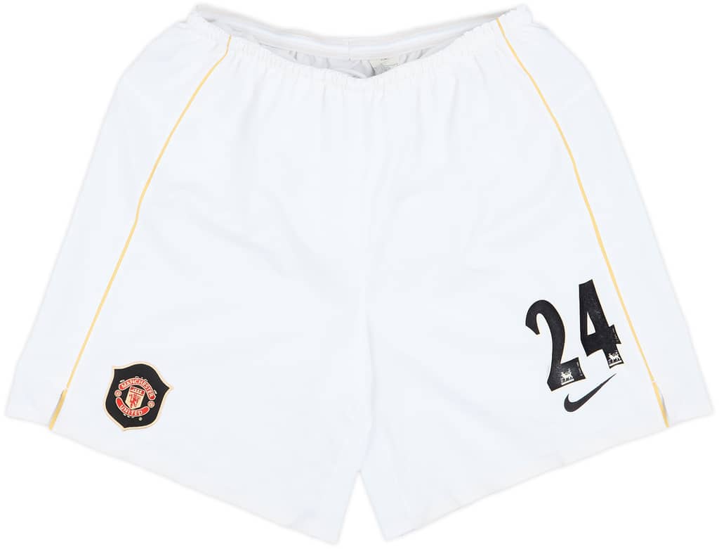 2006-07 Manchester United Player Issue Home Shorts #24 (Fletcher) - 8/10 - (L)