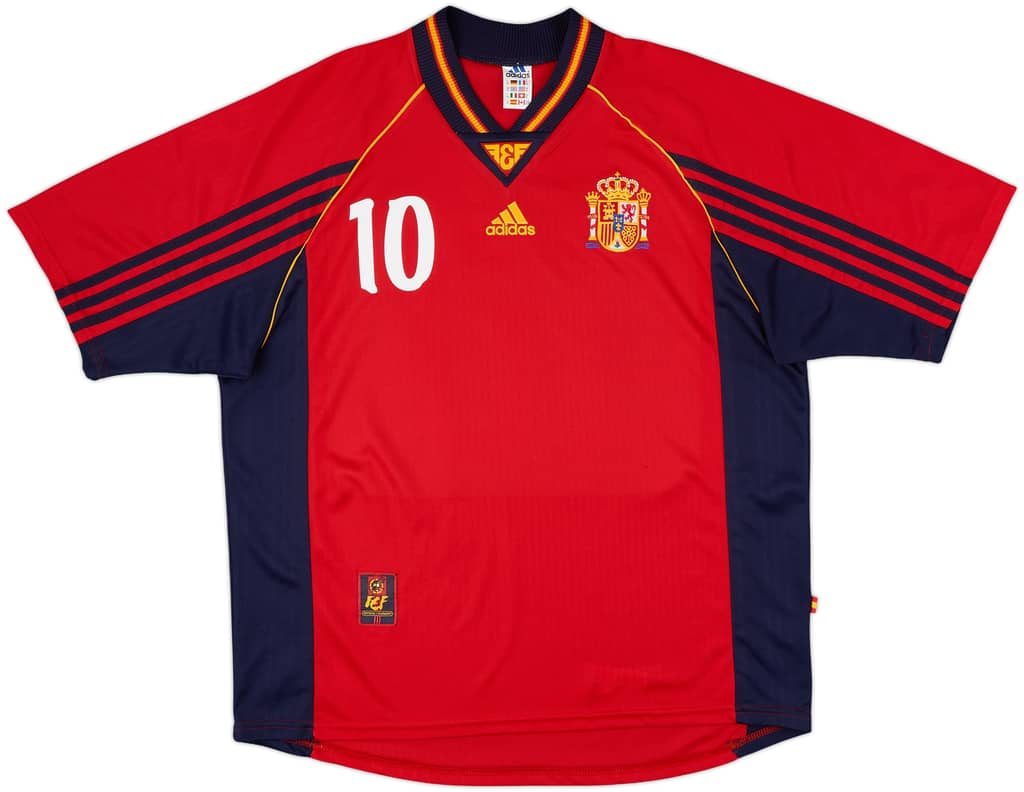 1998-99 Spain Home Shirt Raul #10 - 9/10 - (XL)
