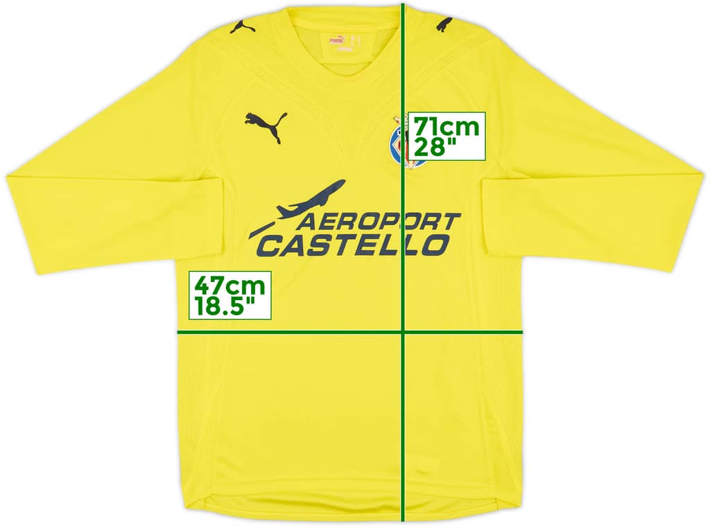 2009-10 Villarreal Home L/S Shirt - 8/10 - (S)