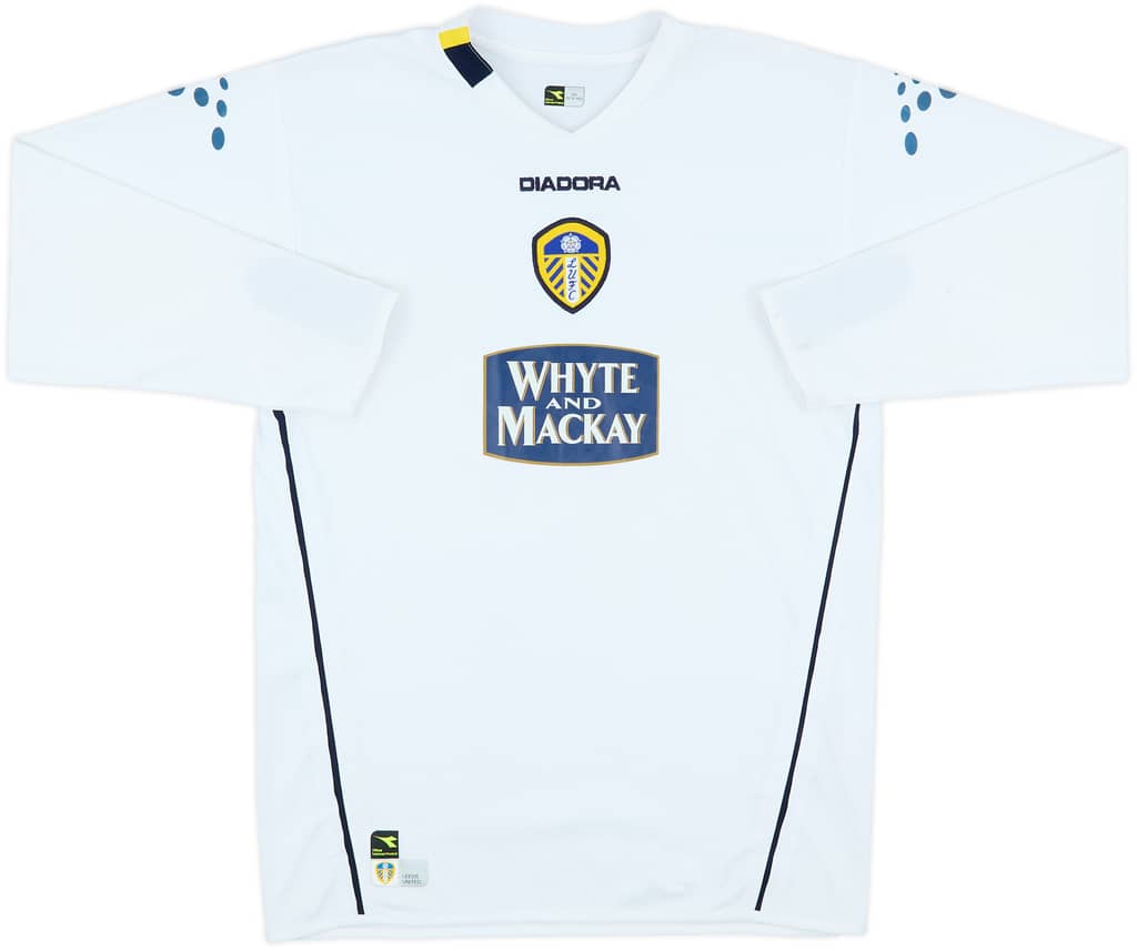 2004-05 Leeds United Home L/S Shirt - 8/10 - (XL.Boys)