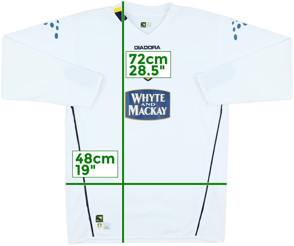 2004-05 Leeds United Home L/S Shirt - 8/10 - (XL.Boys)