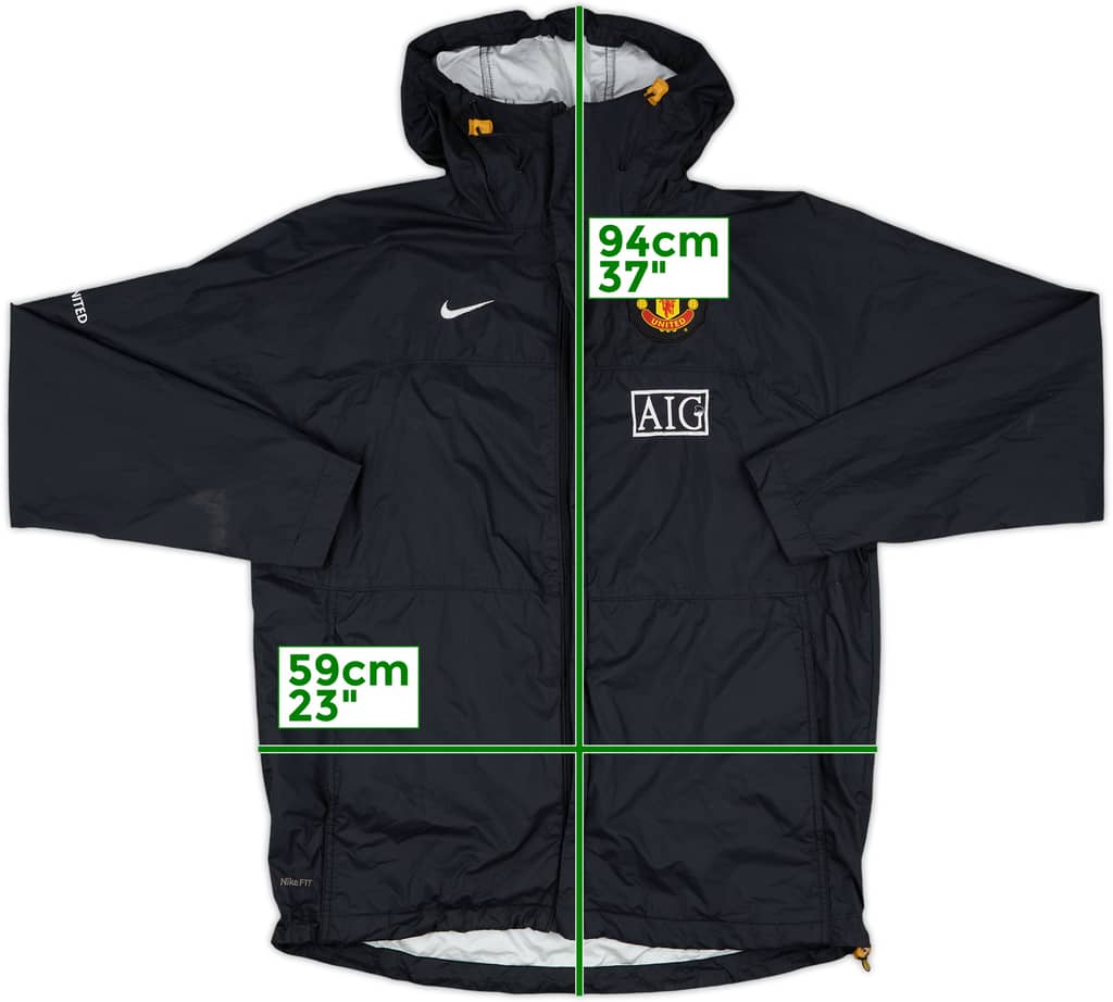 2008-09 Manchester United Nike Hooded Rain Jacket - 7/10 - (L)