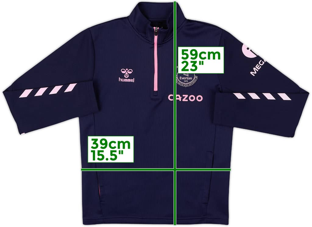 2022-23 Everton Hummel 1/4 Zip Drill Top - 9/10 - (M.Boys)