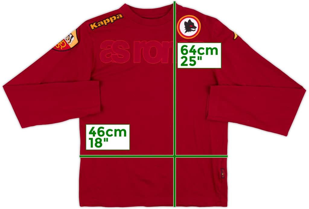 2011-12 Roma Kappa Cotton L/S Tee - 8/10 - (S)