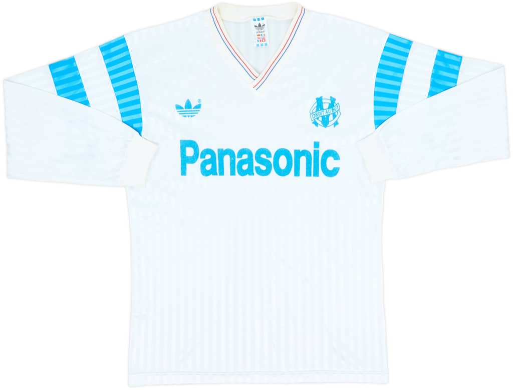 1990-91 Olympique Marseille Home L/S Shirt - 9/10 - (L)