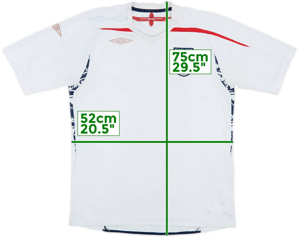 2007-09 England Home Shirt - 3/10 - (L)