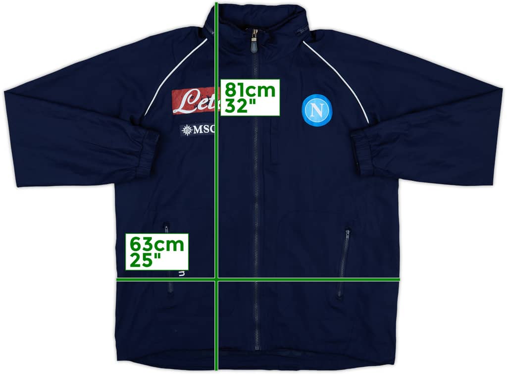 2010-11 Napoli Macron Hooded Rain Jacket - 5/10 - (L)