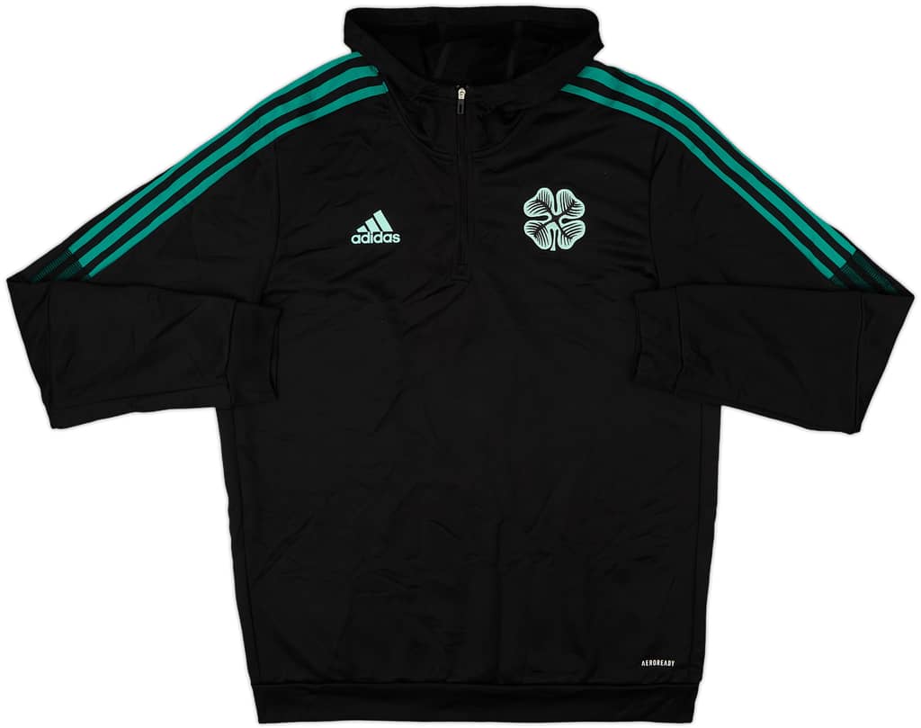 2021-22 Celtic adidas Hooded 1/4 Zip Drill Top - 9/10 - (L)