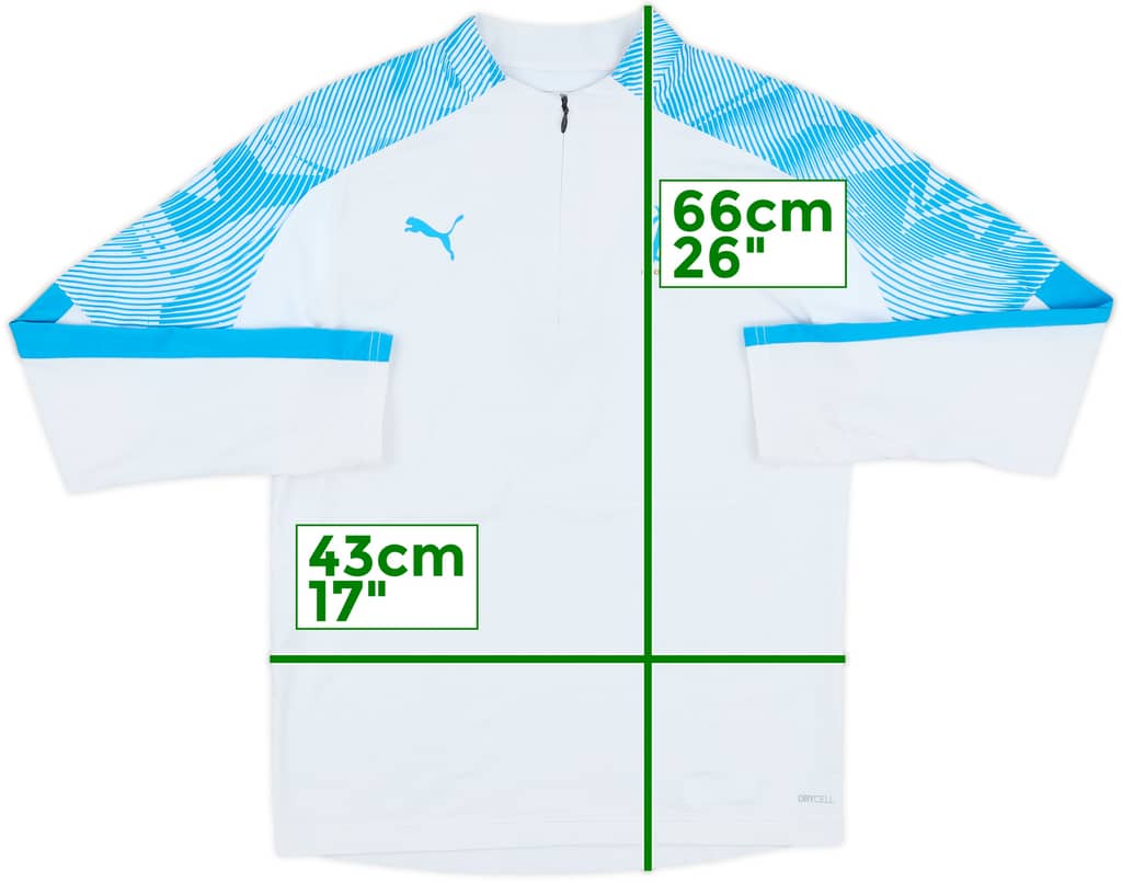 2018-19 Olympique Marseille Puma 1/4 Zip Training Top - 8/10 - (L.Boys)