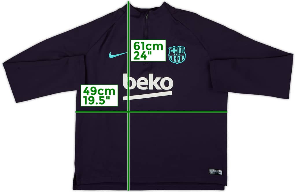 2018-19 Barcelona Nike 1/4 Zip Drill Top - 8/10 - (XL.Boys)