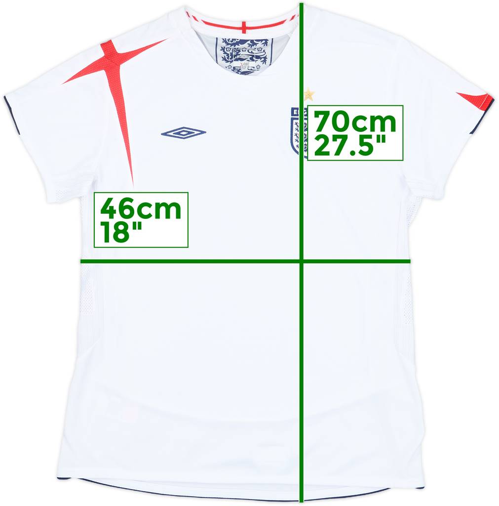 2005-07 England Home Shirt - 10/10 - (Women's M)