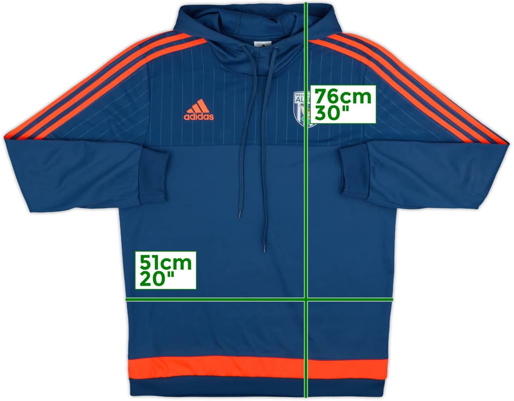 2015-16 West Brom adidas Hooded Sweat Top - 9/10 - (M)