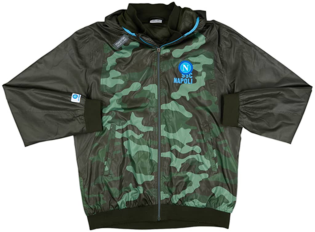 2013-14 Napoli Macron Hooded Track Jacket - 8/10 - (XXL)