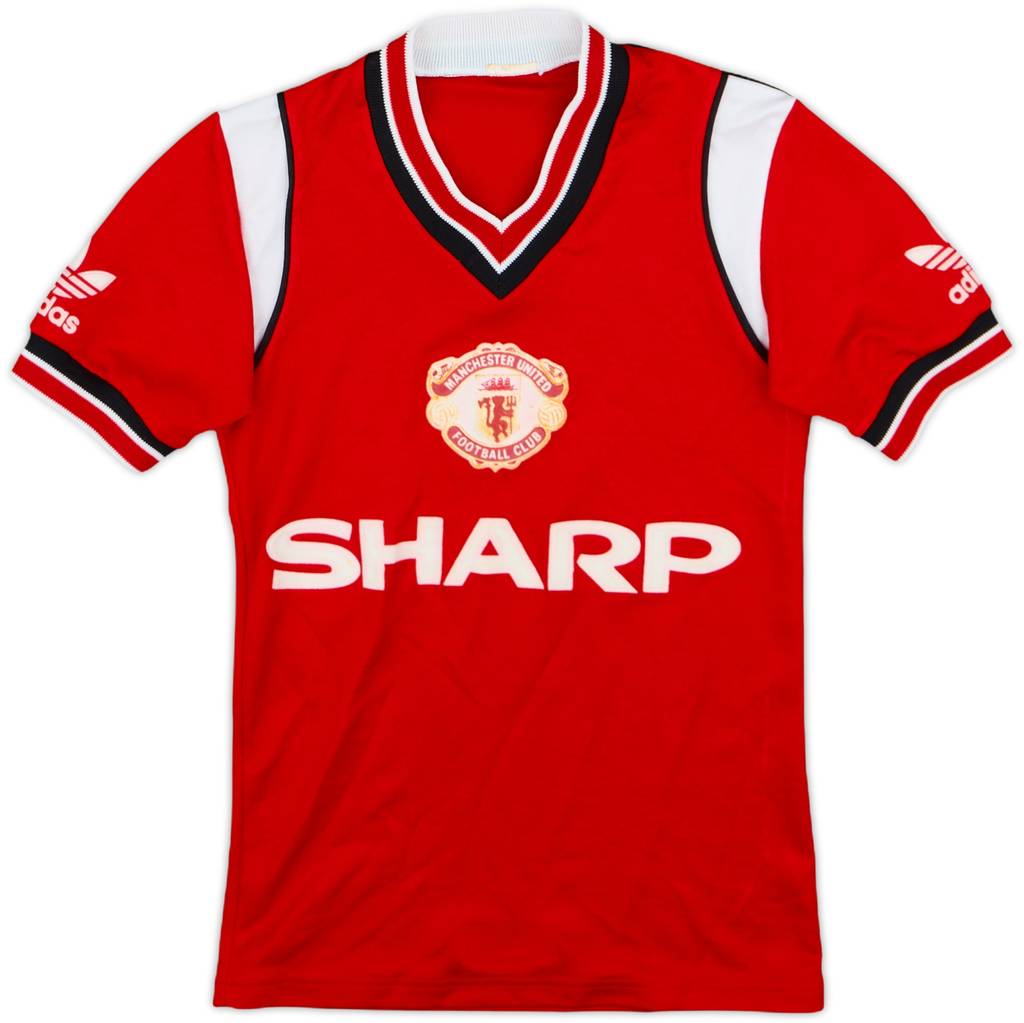 1984-86 Manchester United Home Shirt - 8/10 - (S.Boys)