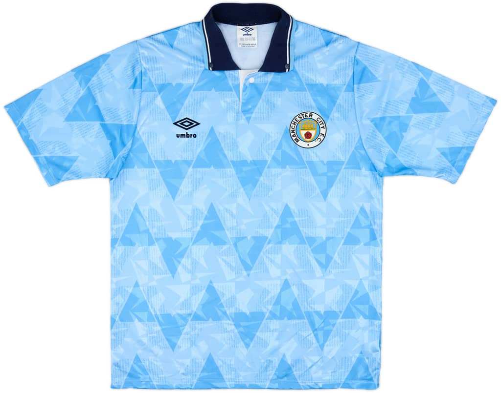 1989-91 Manchester City Home Shirt - 10/10 - (M)