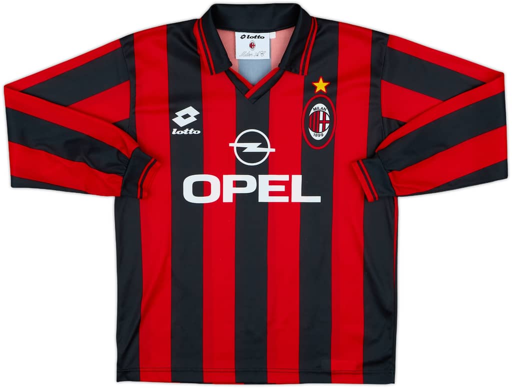 1994-95 AC Milan Home L/S Shirt - 10/10 - (L.Boys)