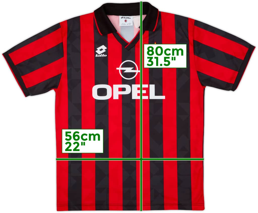 1994-95 AC Milan Home Shirt - 8/10 - (L)