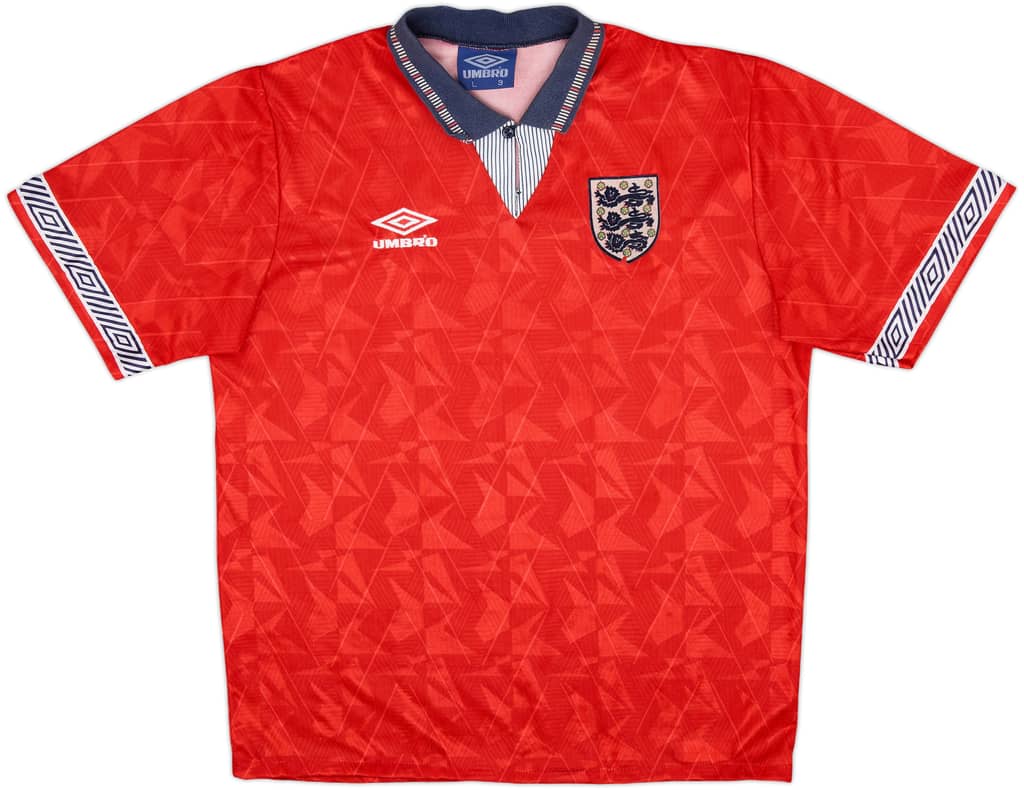 1990-93 England Away Shirt - 6/10 - (L)