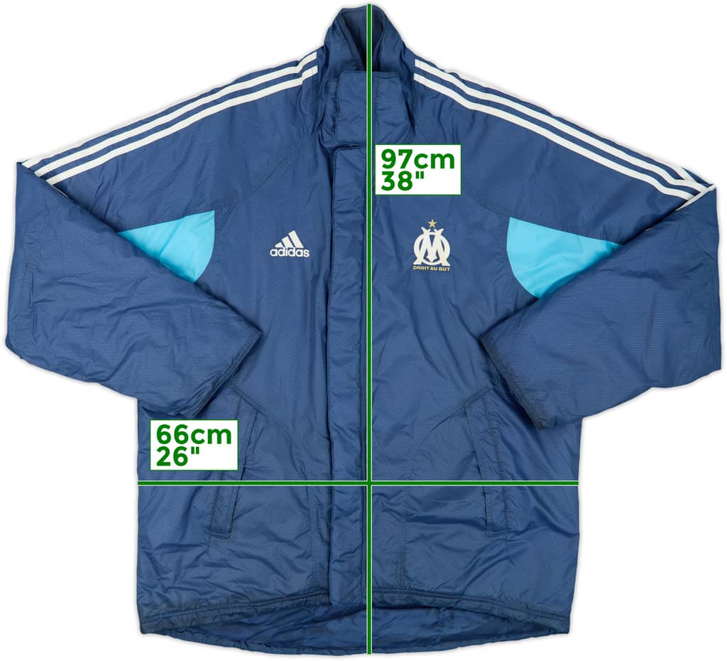 2004-05 Olympique Marseille adidas Padded Bench Coat - 8/10 - (XL)