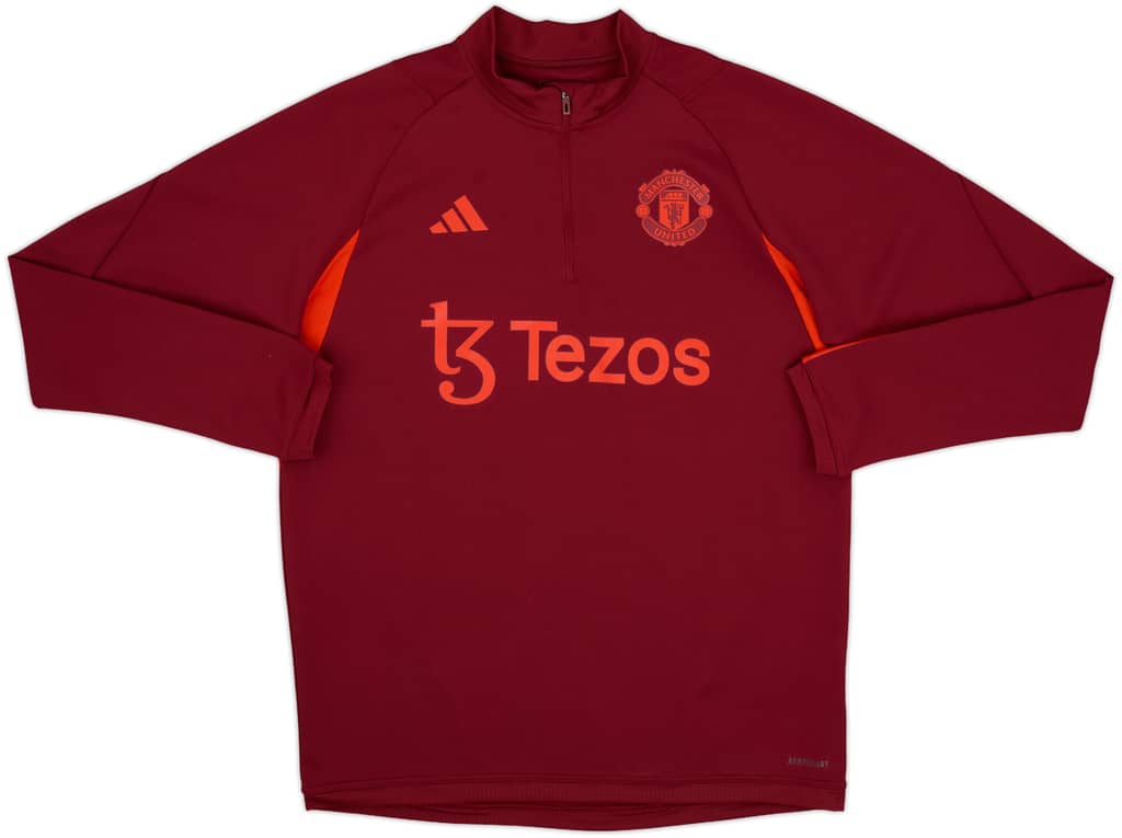 2023-24 Manchester United adidas 1/4 Zip Drill Top - 10/10 - (L)