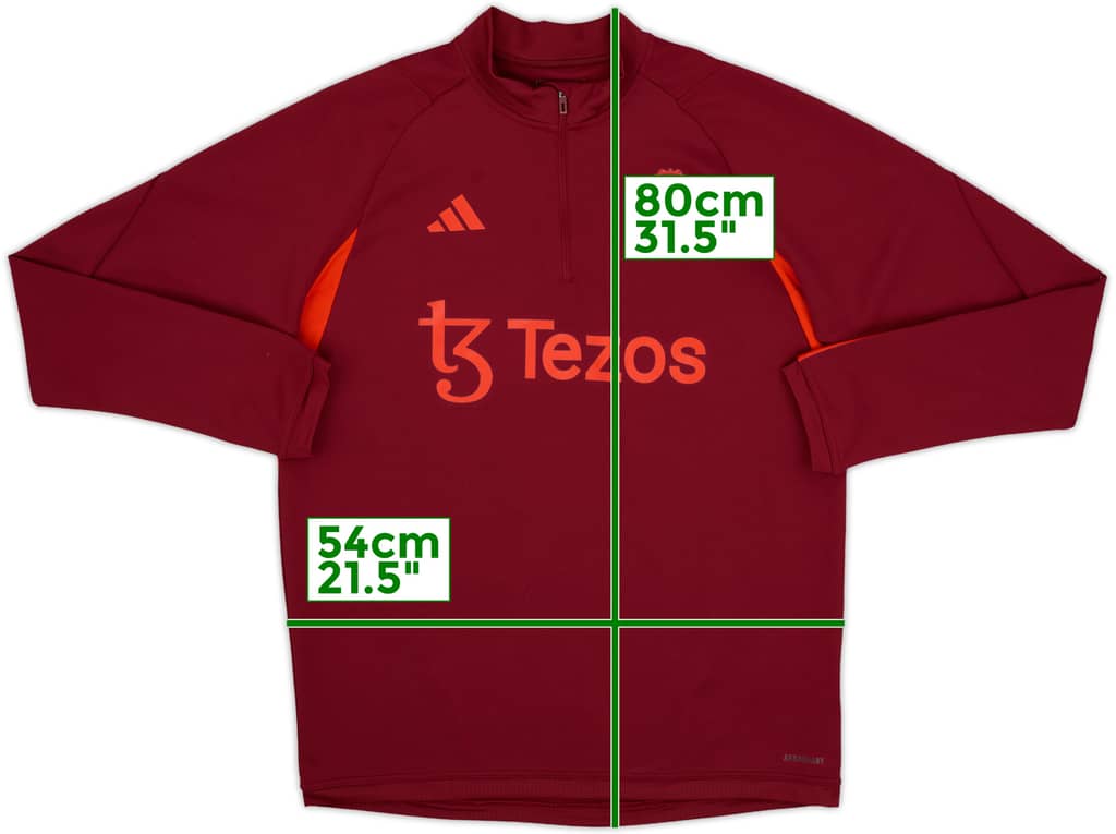 2023-24 Manchester United adidas 1/4 Zip Drill Top - 10/10 - (L)