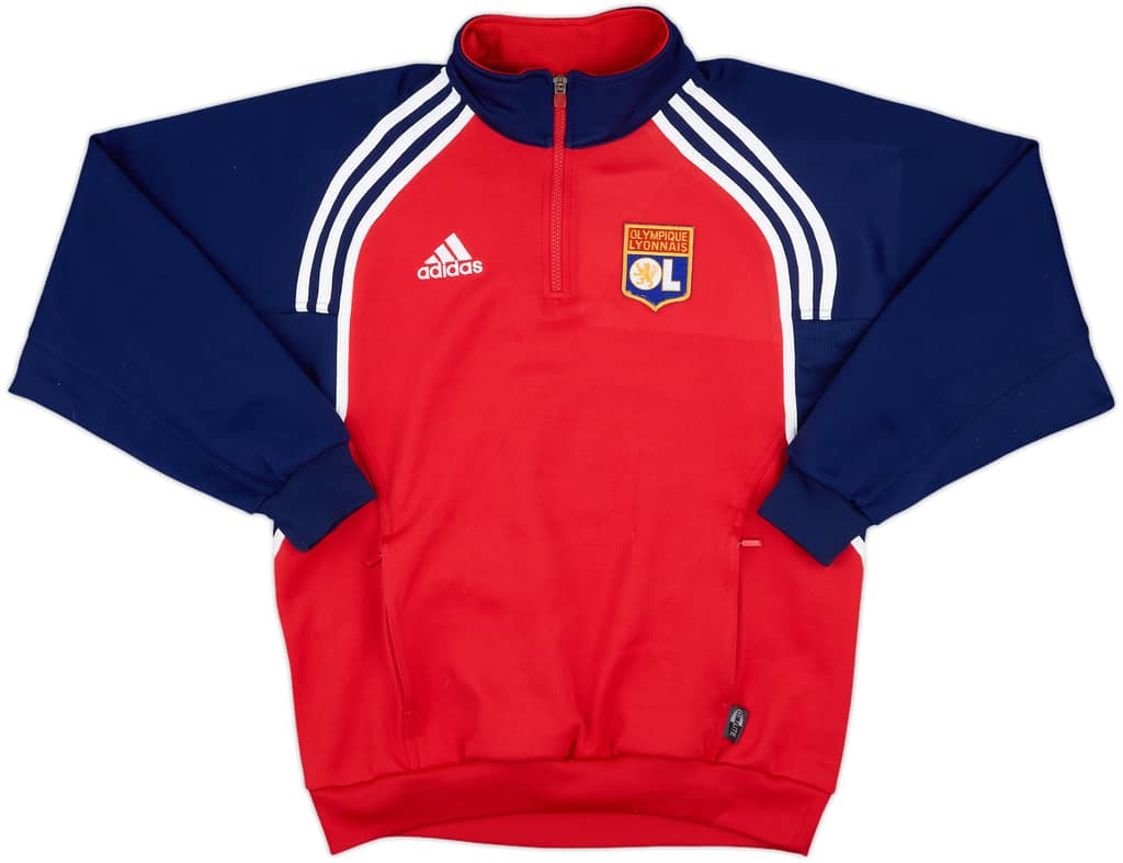 2000-01 Lyon adidas 1/4 Zip Drill Top - 9/10 - (M)
