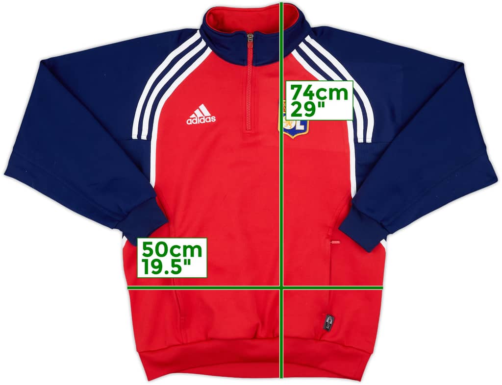 2000-01 Lyon adidas 1/4 Zip Drill Top - 9/10 - (M)