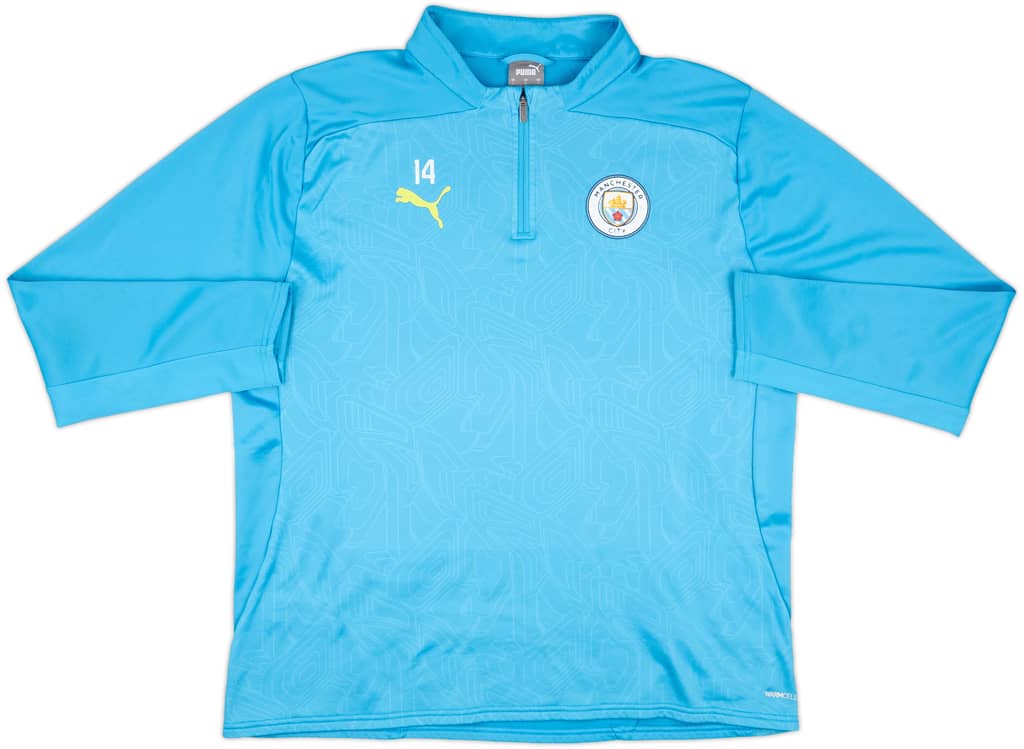 2024-25 Manchester City Player Issue Puma 1/4 Zip Training Top #14 - 9/10 - (L)
