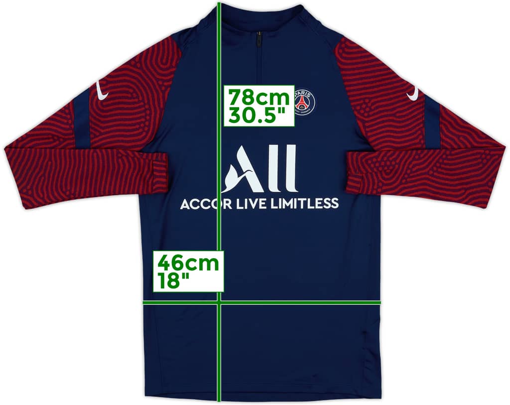2020-21 Paris Saint-Germain Nike 1/4 Zip Training Top - 8/10 - (S)