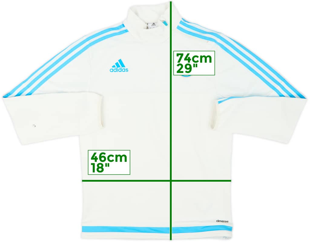 2015-16 Olympique Marseille adidas 1/4 Zip Drill Top - 8/10 - (S)