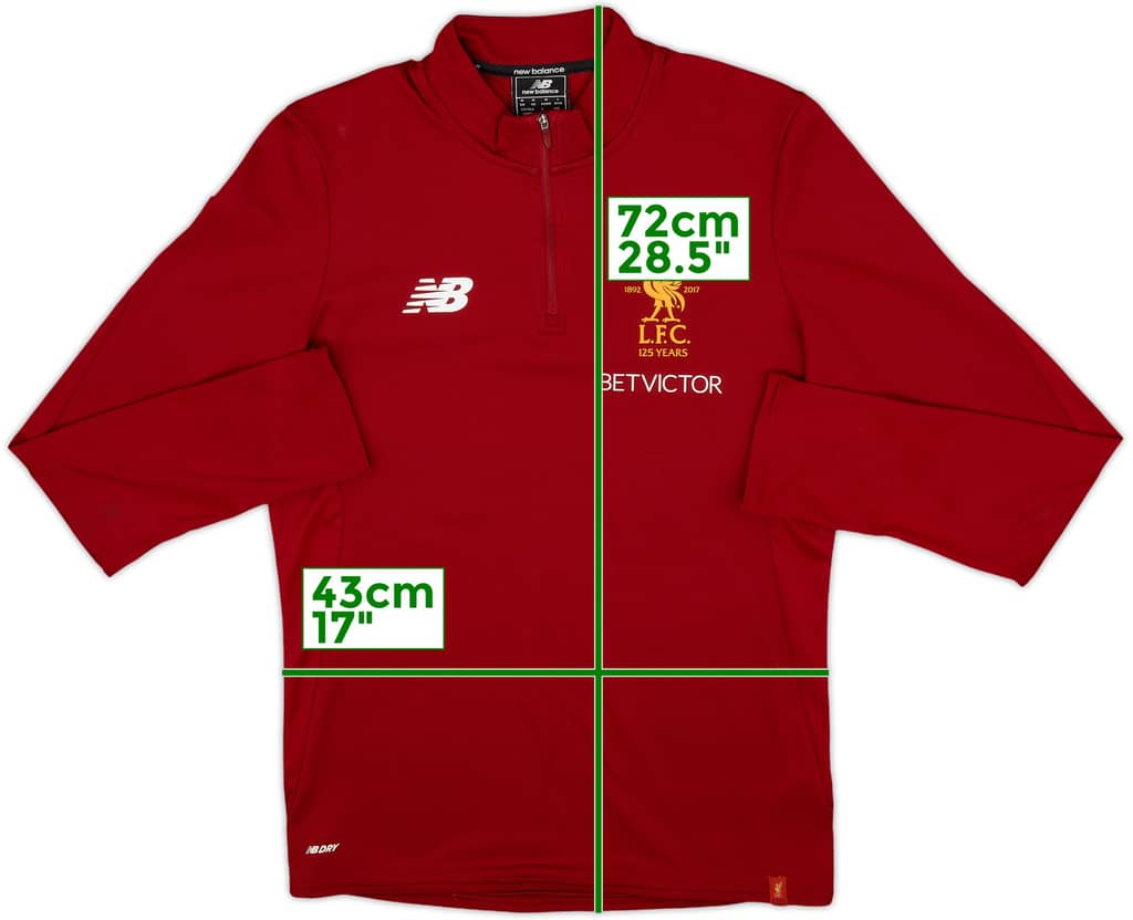 2017-18 Liverpool New Balance 1/4 Zip Drill Top - 9/10 - (M)