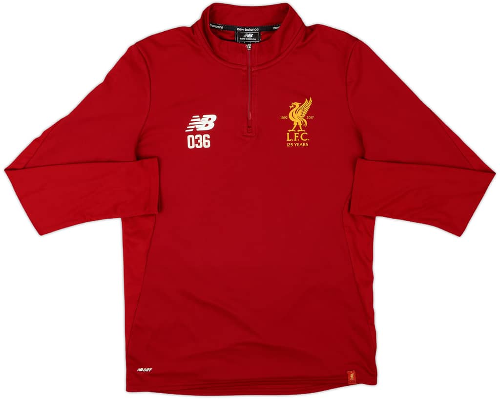 2017-18 Liverpool Player Issue New Balance 1/4 Zip Drill Top #036 - 9/10 - (S)