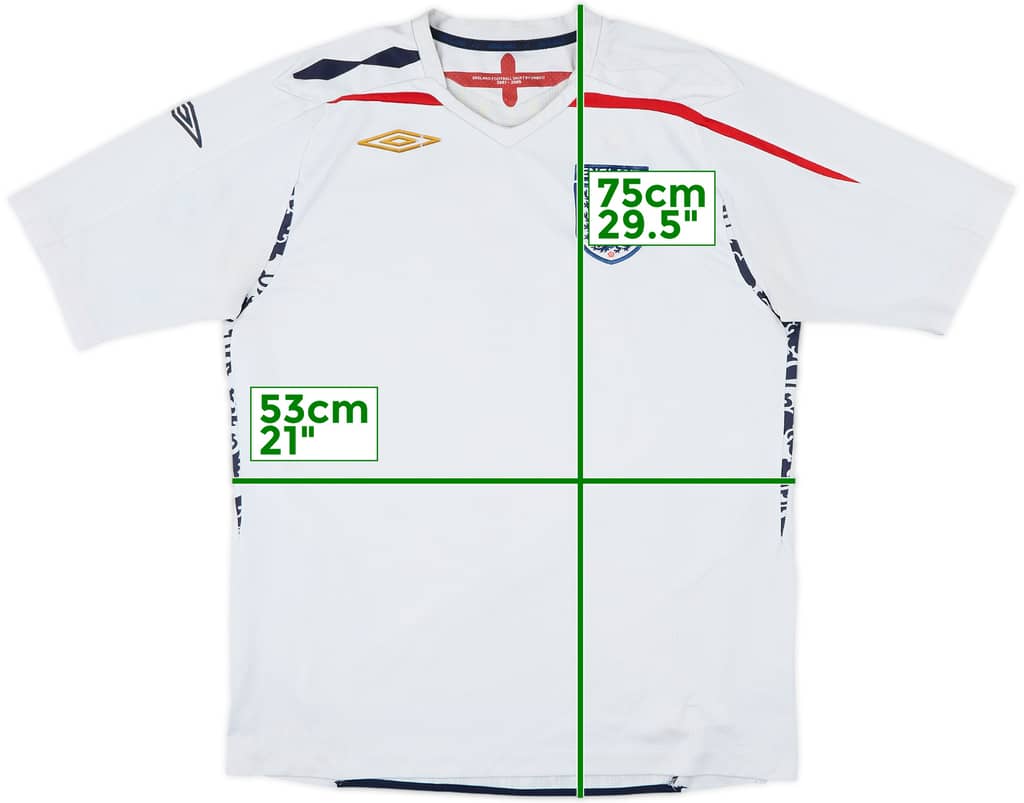 2007-09 England Home Shirt - 4/10 - (L)