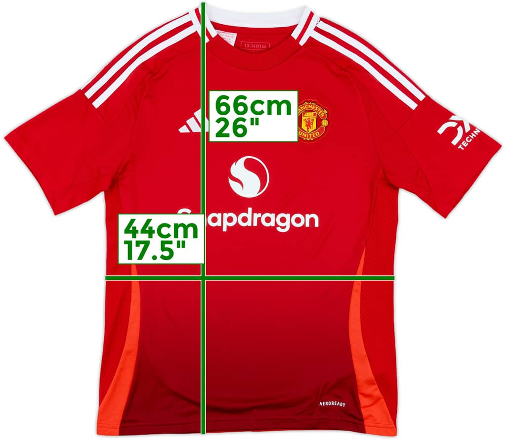 2024-25 Manchester United Home Shirt - 10/10 - (L.Boys)