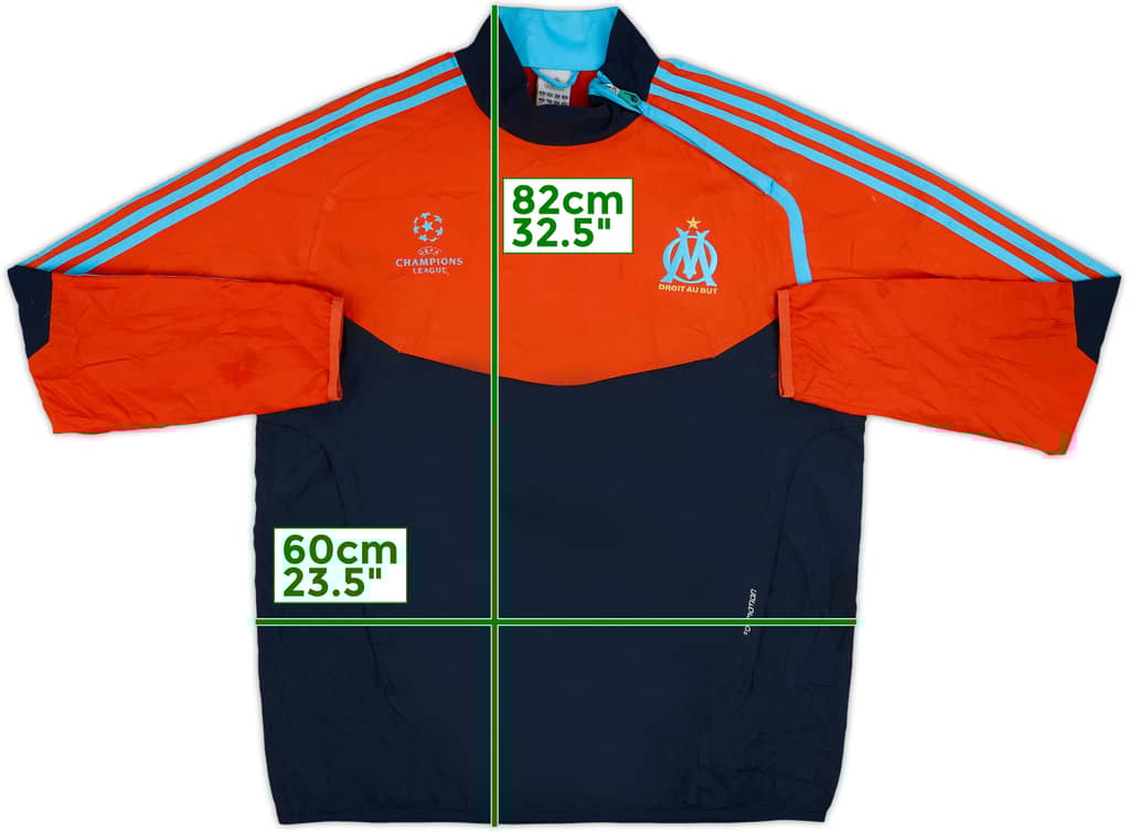 2011-12 Olympique Marseille adidas CL 1/4 Zip Drill Top - 8/10 - (L/XL)