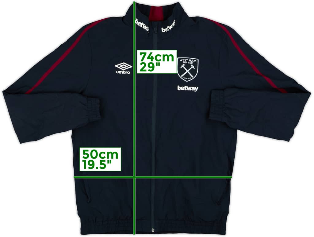 2018-19 West Ham Umbro Track Jacket - 8/10 - (L)