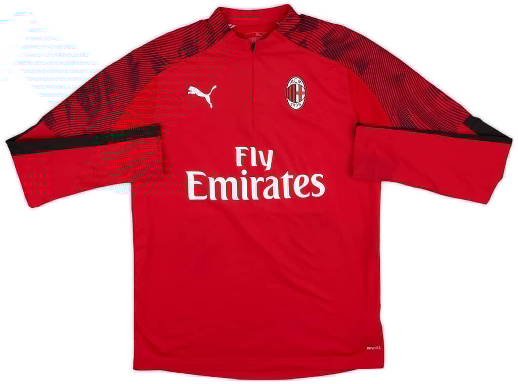 2019-20 AC Milan Puma 1/4 Zip Drill Top - 9/10 - (XL.Boys)