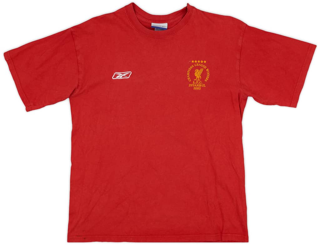 2005-06 Liverpool 'Istanbul 2005' Reebok Cotton Tee - 8/10 - (S)