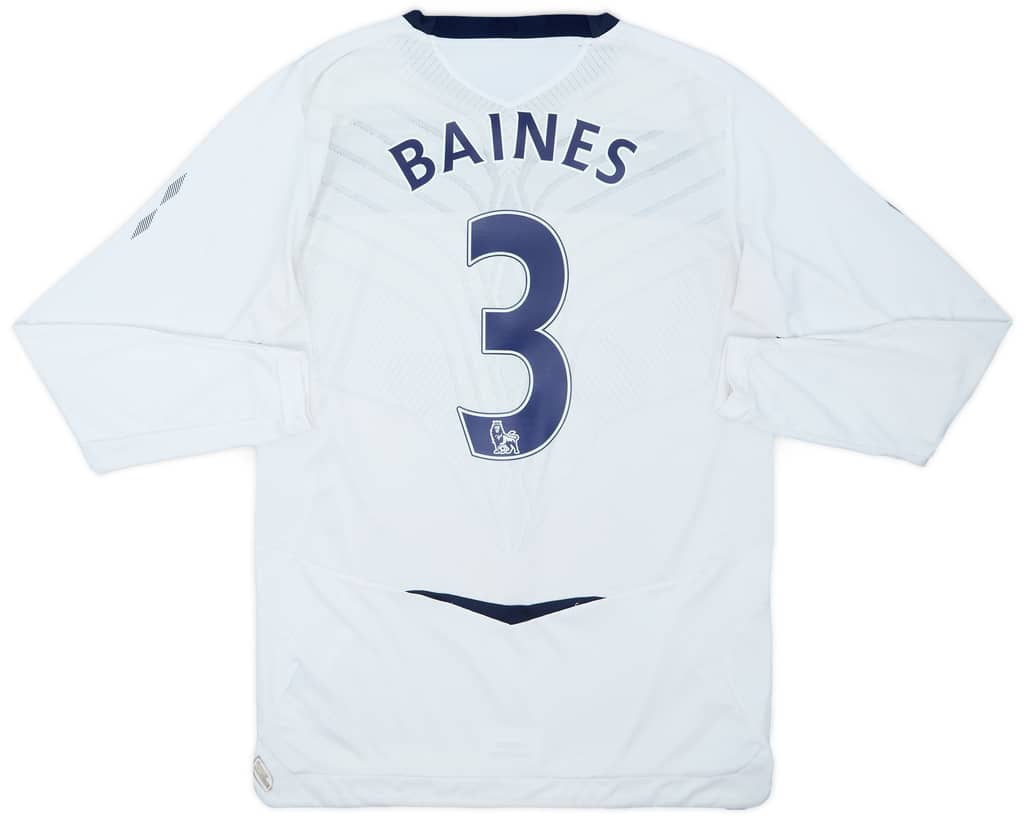 2008-09 Everton Away L/S Shirt Baines #3 - 8/10 - (S)